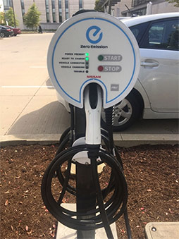 Photograph of an electric vehicle charging station